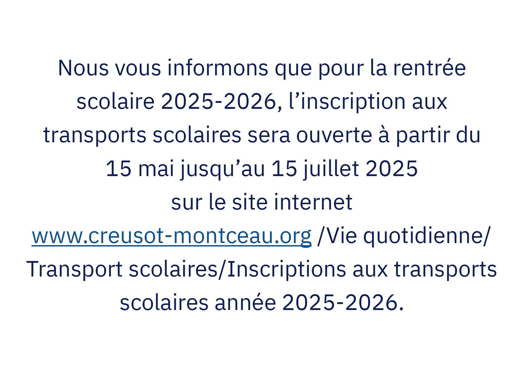 information transports scolaires 2025 2026
