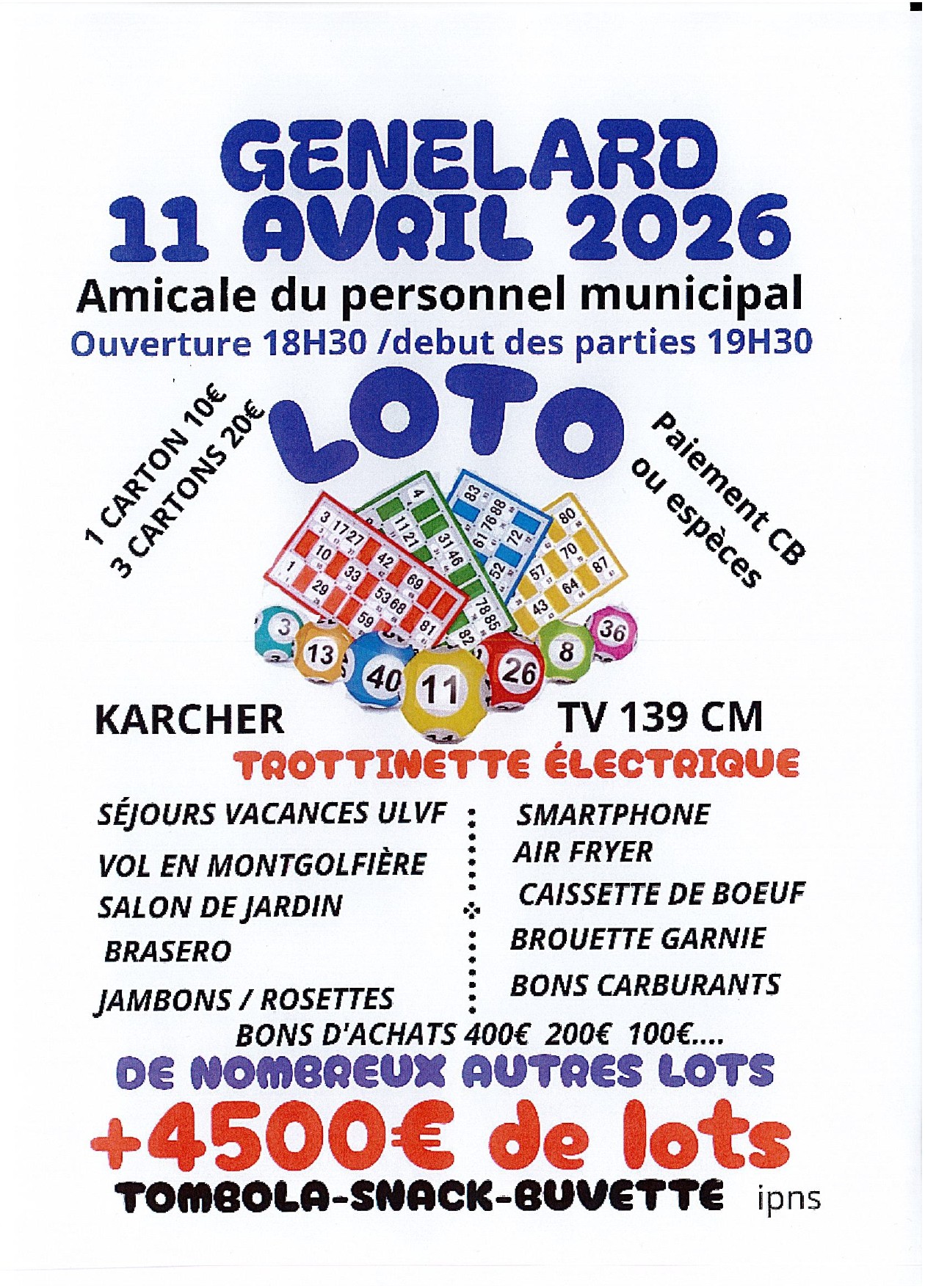 Loto de l'Amicale du personnel municipal