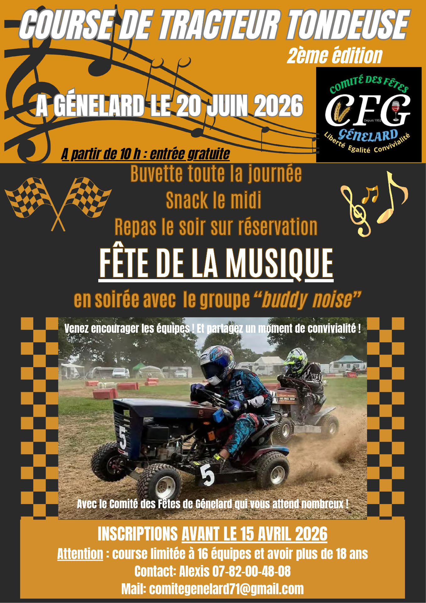 Course de tracteurs-tondeuses 2026